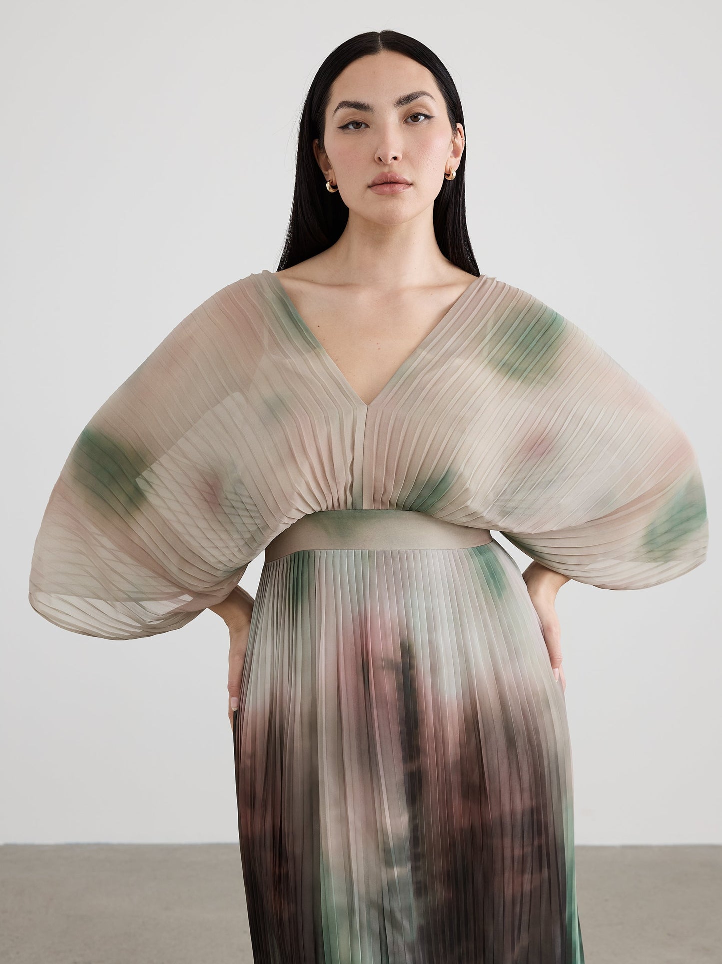 Maxi Dress with V Neckline