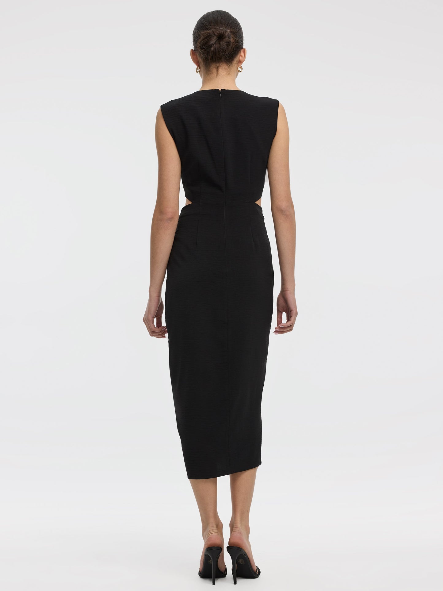 Sleeveless Fitted Maxi Dress with Cut-Out Details